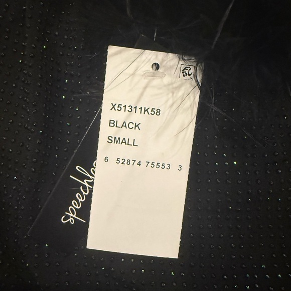 Speechless Black Strapless Dress with Feather Detail - Picture 4 of 5